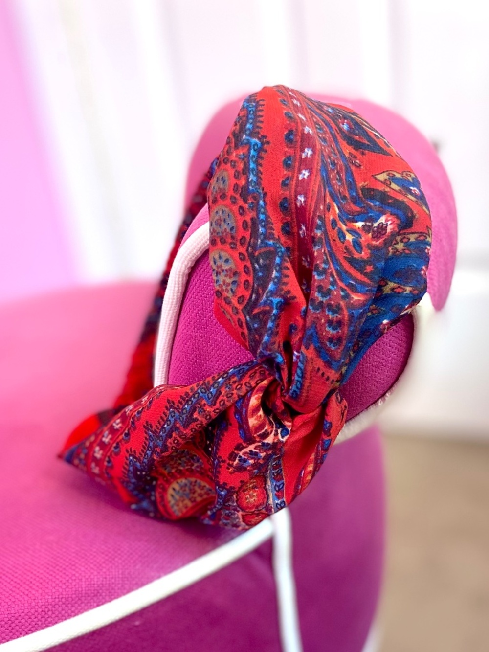 Urban Outfitters Headband Satin Red/Blue Paisley Stylish Women’s Hair Accessory
